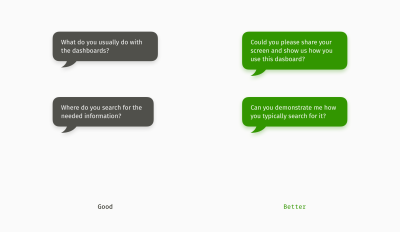 Examples of experience-based questions and even more efficient requests to demonstrate behavior instead of talking about it