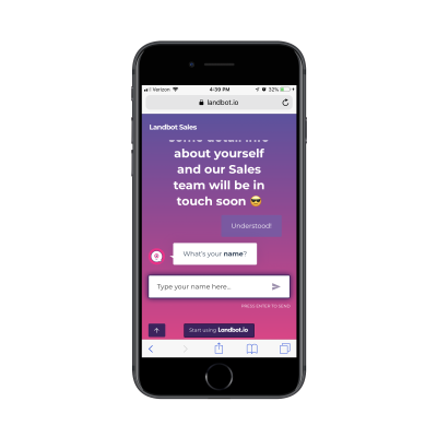 Landbot contact chatbot
