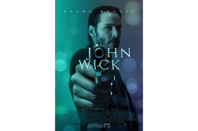 The John Wick movie poster typography has a unique edge