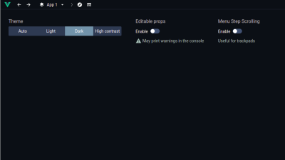 Vue devtools in darkmode
