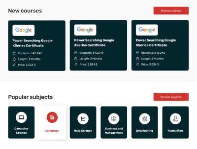 edX redesign: new courses and popular subjects