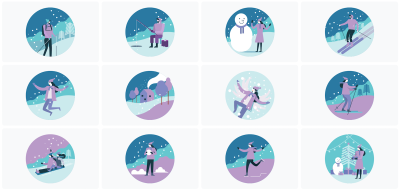 Animated winter icons