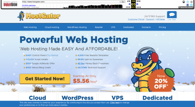 HostGator website 2017