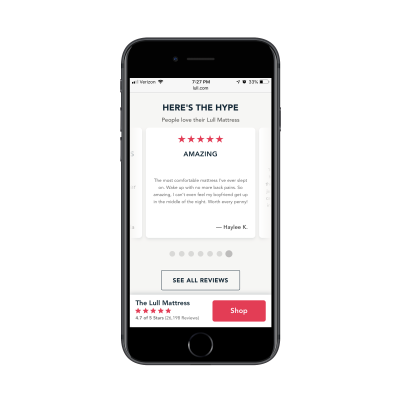 Lull Google customer reviews on mobile