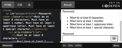 An accessible password field