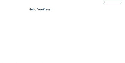 A VuePress web page with text saying “Hello VuePress”