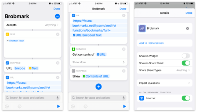 A visual reference for the setup for our Shortcut functionality