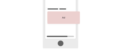 Mobile viewport with an overflow caused by an ad that is wider than the viewport