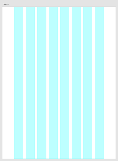 An 8-column layout grid in Adobe XD.
