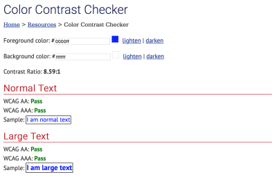 WebAIM Color Contrast Checker