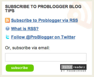 A screenshot of Problogger