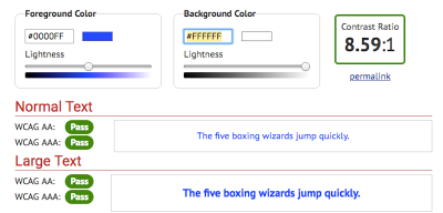 WebAIM color contrast checker