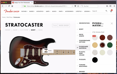 Fender’s guitar customizer