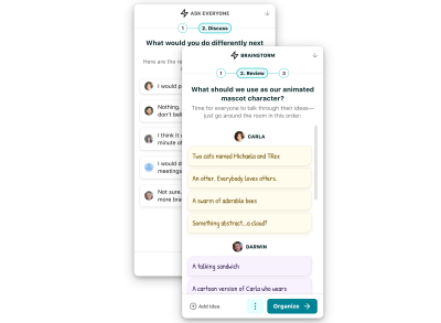 Chats during Discuss and Review stages in Miter