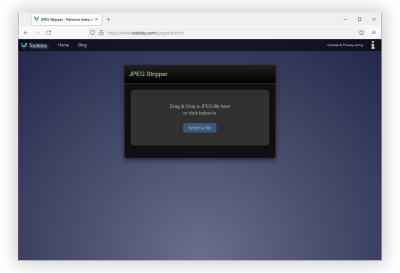 A screenshot of JPEG Stripper website