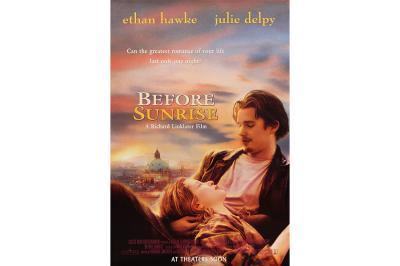 The Before Sunrise movie poster features Vienna in the background