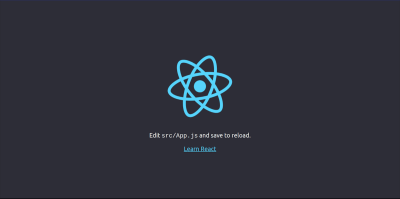 React home page after installation