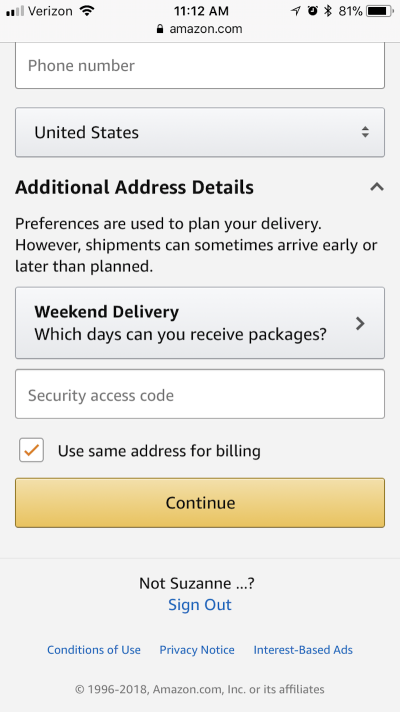 Amazon streamlines form input with address duplication