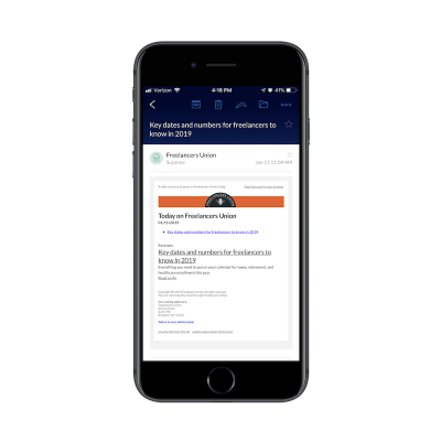 Freelancers Union email marketing