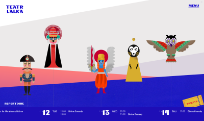 A Polish website, TeatrLalka, uses puppets as part of the website’s navigation