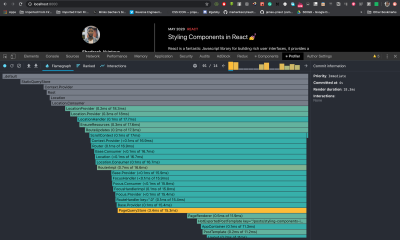 React Developer Tools Profiler flamegraph