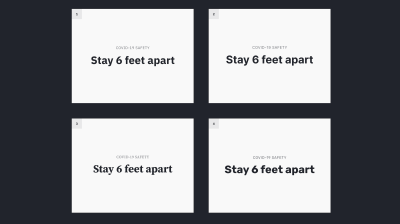 Four poster ideas that all use different typefaces - some are more serious and other more playful