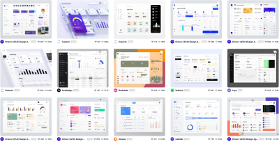 A Dribbble search for dashboard