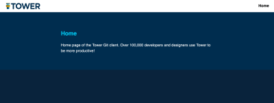 Home page of the Tower Git client