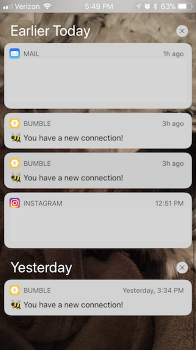 Bumble push notifications