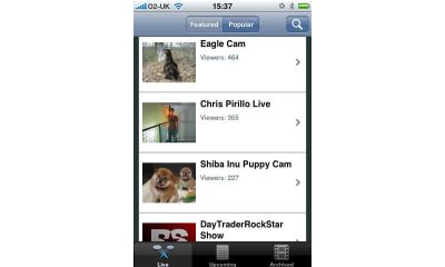 A screenshot of uStream iPhone Application