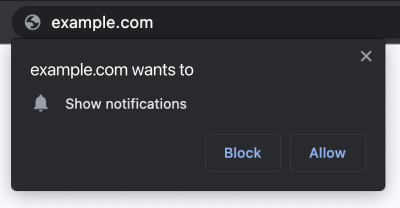 An example of native prompt on macOS Chrome