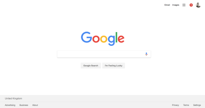 Google homepage