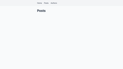 An empty page with a heading that says 'Posts'.