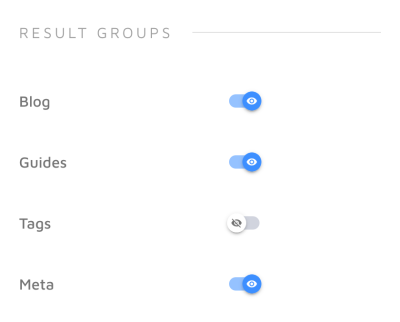 Result groups