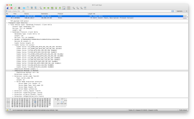 Screenshot of Wireshark output