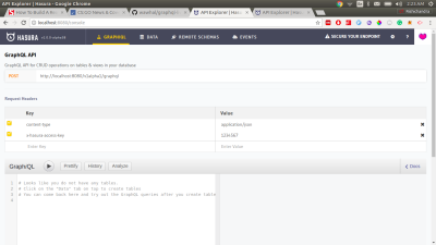 Hasura GraphQL Engine Console