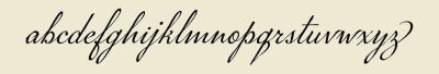 Lowercase a-z of connected cursive font P22 Marcel Script.