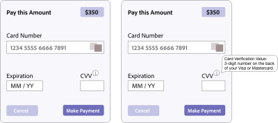 Prototype of a form with a tooltip