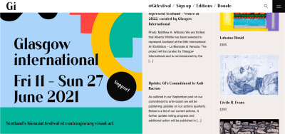The Ordinary Made Extraordinary by Good Web Design 3 the Glasgow International festival website