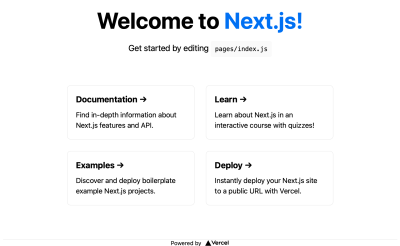 The default page create by create-next-app.