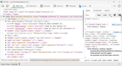 Screenshot with Focus Mode on DevTools