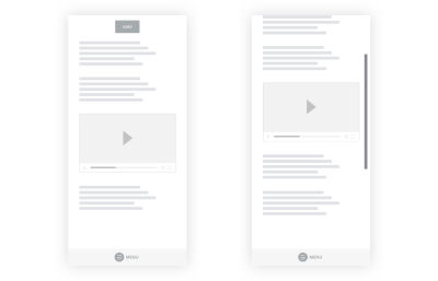 A wireframe of the logo placed at the top while the menu can be found at the bottom