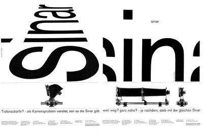 dvertisements for Sinar, by Karl Gerstner