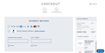 A screenshot of the page with a payment method