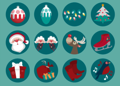 Round Christmas Icons