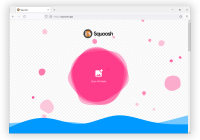 A screenshot of Squoosh website