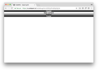 The layout in an unsupporting browser