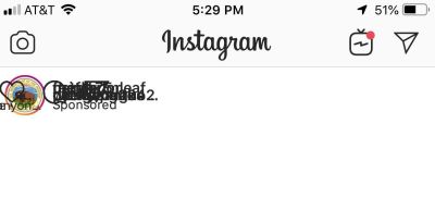 Instagram app with overlapping posts including sponsored