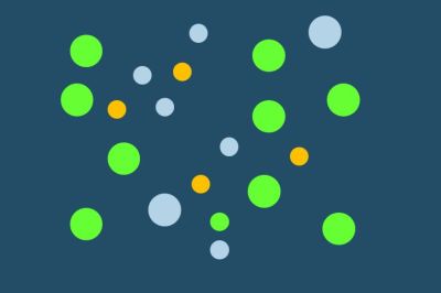 An abstract image of colorful circles in different sizes
