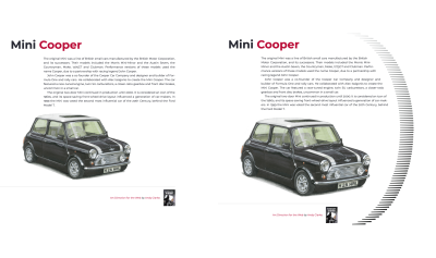 Left: Another presentable, but predictable design. Right: A more distinctive look created by using CSS Shapes.